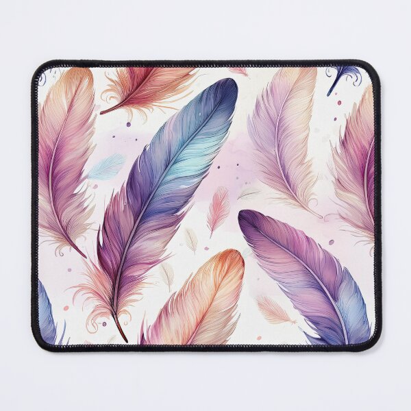 Item preview, Feather seamless design with soft colours designed and sold by GeoffBeattie.