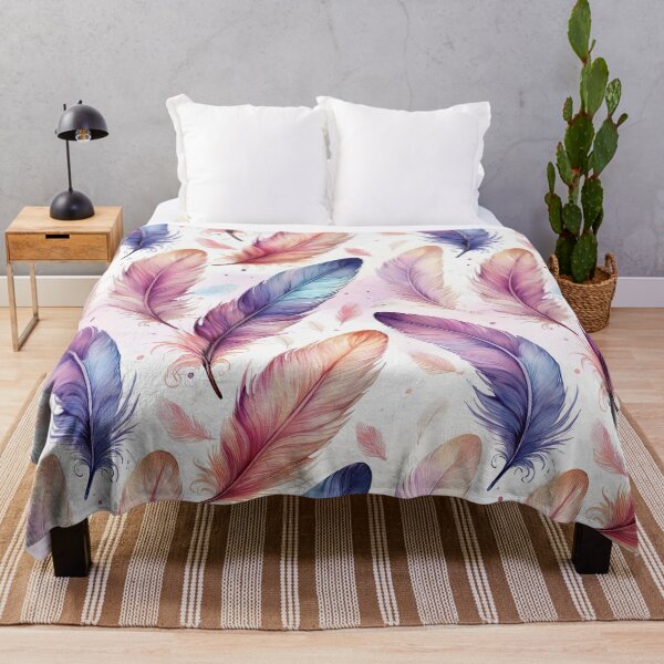 Item preview, Feather seamless design with soft colours designed and sold by GeoffBeattie.