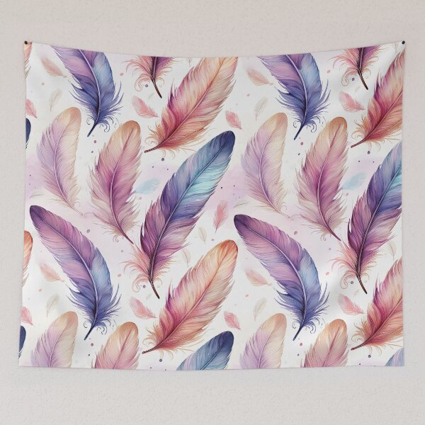 Item preview, Feather seamless design with soft colours designed and sold by GeoffBeattie.