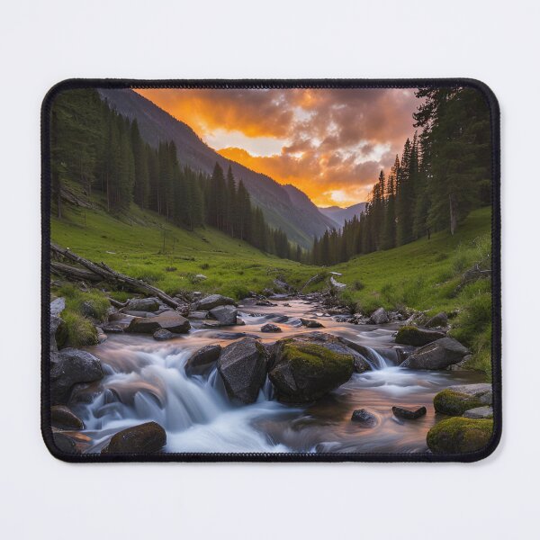 Item preview, Mountain stream at sunset designed and sold by NicMacTees.