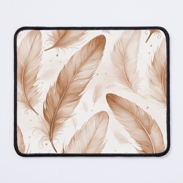 Item preview, Feather seamless design with soft beige tone designed and sold by GeoffBeattie.