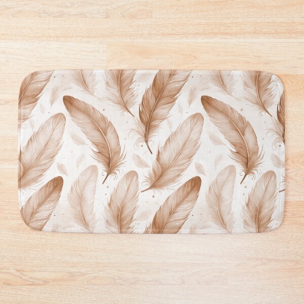 Item preview, Feather seamless design with soft beige tone designed and sold by GeoffBeattie.