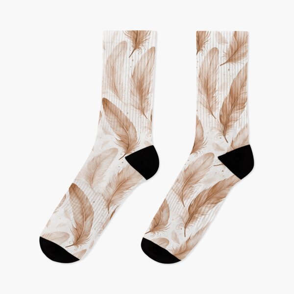 Item preview, Feather seamless design with soft beige tone designed and sold by GeoffBeattie.