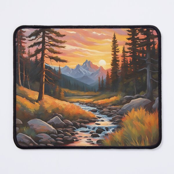 Item preview, Vintage mountain stream at sunset design designed and sold by NicMacTees.