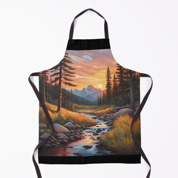Item preview, Vintage mountain stream at sunset design designed and sold by NicMacTees.