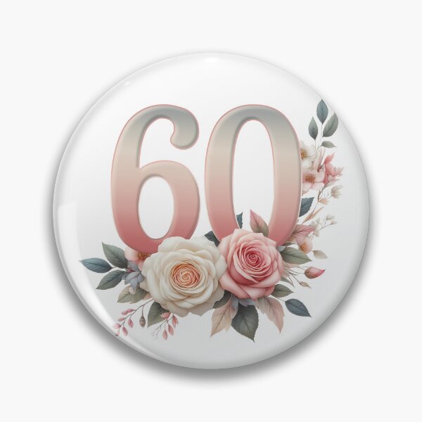 Item preview, 60th Birthday, floral, number 60, woman's designed and sold by iclipart.