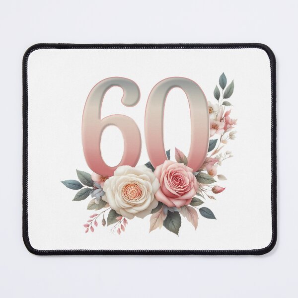 Item preview, 60th Birthday, floral, number 60, woman's designed and sold by iclipart.