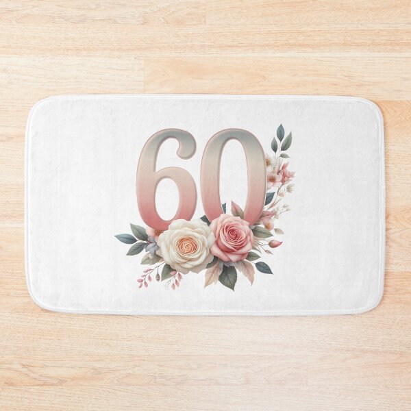 Item preview, 60th Birthday, floral, number 60, woman's designed and sold by iclipart.