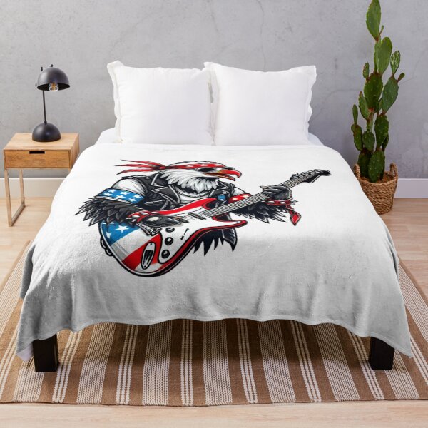 Item preview, Patriotic Eagle Guitarist Tee – Red, White, and Blue Rock 'n' Roll designed and sold by BlankCanvasHaHa.