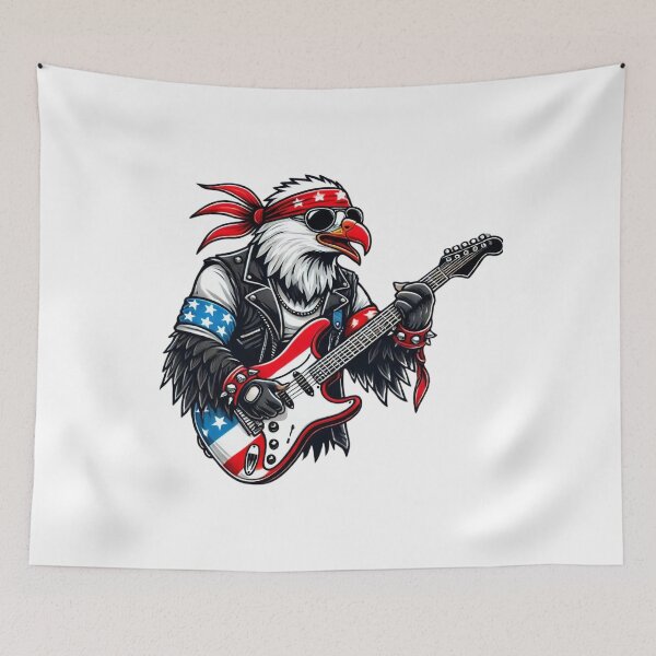 Item preview, Patriotic Eagle Guitarist Tee – Red, White, and Blue Rock 'n' Roll designed and sold by BlankCanvasHaHa.