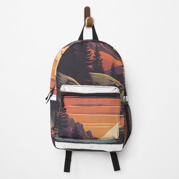 Item preview, Vintage mountain stream at sunset designed and sold by NicMacTees.