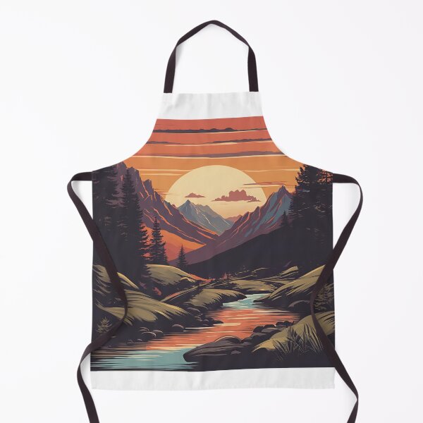 Item preview, Vintage mountain stream at sunset  designed and sold by NicMacTees.