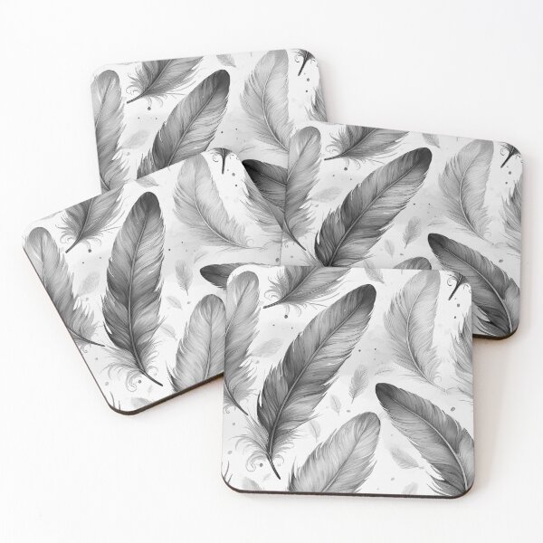 Item preview, Feather seamless design with grey tone designed and sold by GeoffBeattie.