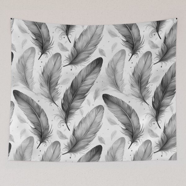 Item preview, Feather seamless design with grey tone designed and sold by GeoffBeattie.
