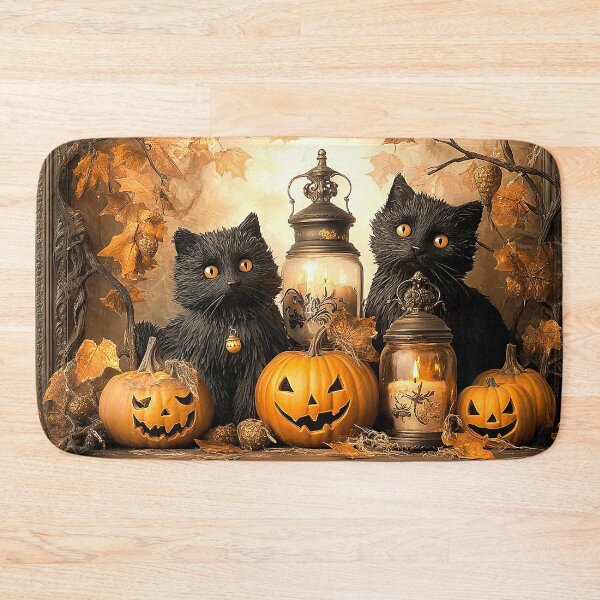 Item preview, Vintage Halloween Nostalgia: Black Cats, Pumpkins, and Antique Chandeliers designed and sold by lylange.
