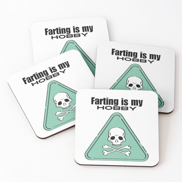 Item preview, "Farting is My Hobby" Humorous Skull Warning Sign Graphic designed and sold by MSHobbies.
