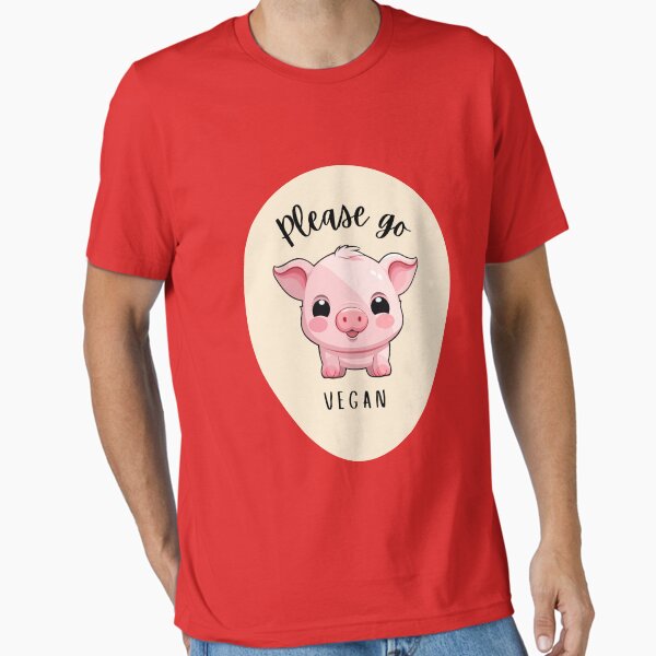 Vista previa del artículo con la obra «Cerdito lindo / Por favor, hazte vegano», diseñado y vendido por S-and-W-4ever.