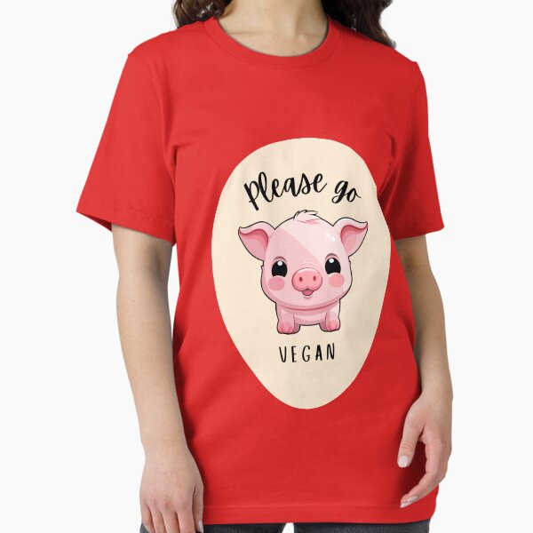 Vista previa del artículo con la obra «Cerdito lindo / Por favor, hazte vegano», diseñado y vendido por S-and-W-4ever.