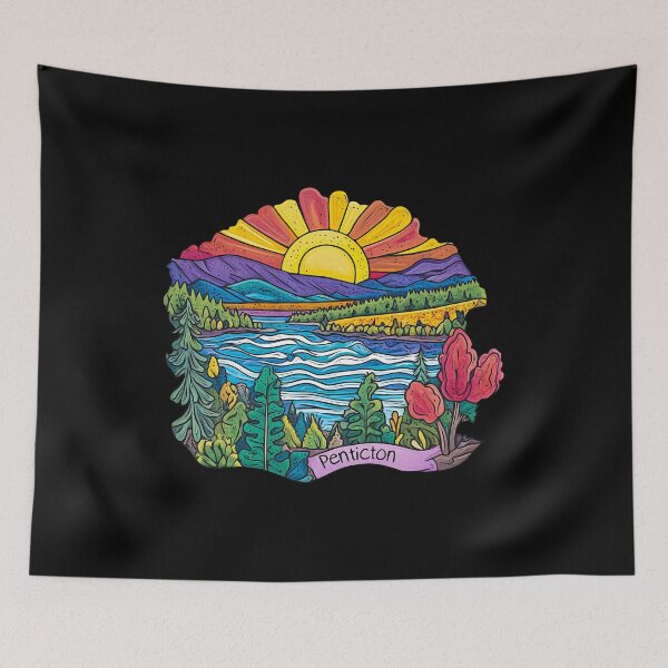 Item preview, Hand-Drawn Colorful Penticton British Columbia Illustration designed and sold by meganohm.