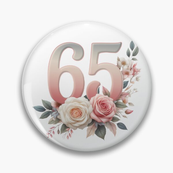 Item preview, 65th Birthday, floral, number 65, woman's designed and sold by iclipart.