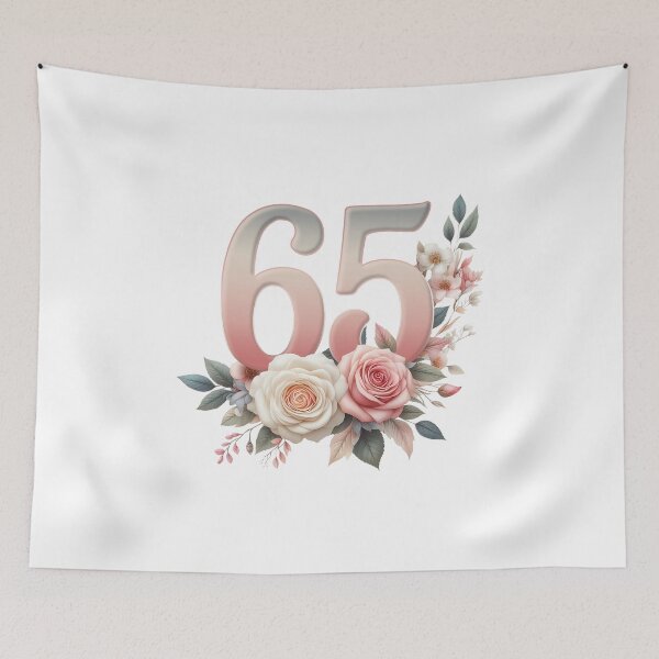 Item preview, 65th Birthday, floral, number 65, woman's designed and sold by iclipart.