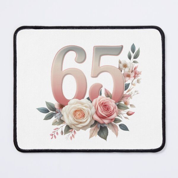 Item preview, 65th Birthday, floral, number 65, woman's designed and sold by iclipart.