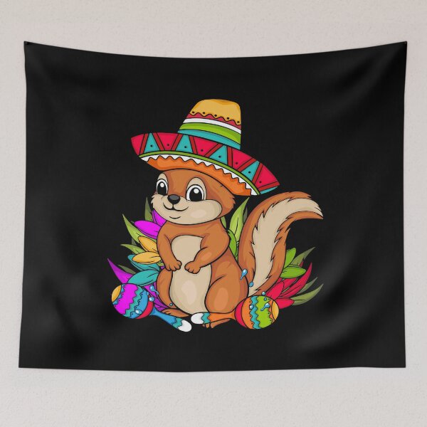 Item preview, Mecixan Squirrel Sombrero Macara Cinco De Mayo designed and sold by DSWShirts.