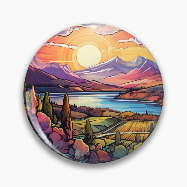 Item preview, Okanagan Valley British Columbia Psychedelic Landscape Art designed and sold by meganohm.
