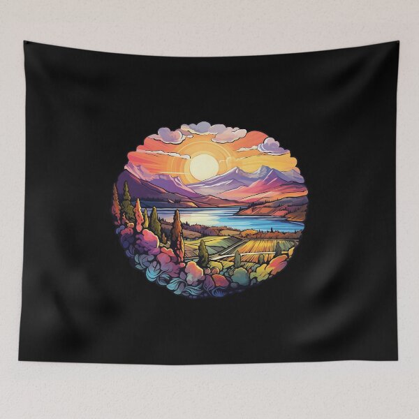 Item preview, Okanagan Valley British Columbia Psychedelic Landscape Art designed and sold by meganohm.