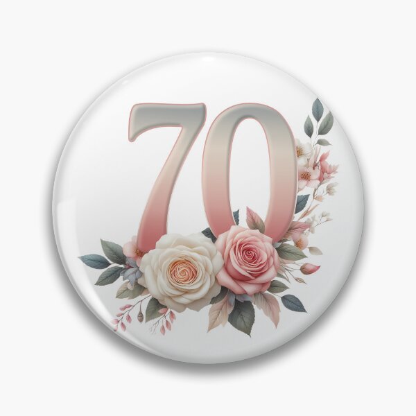 Item preview, 70th Birthday, floral, number 70, woman's designed and sold by iclipart.