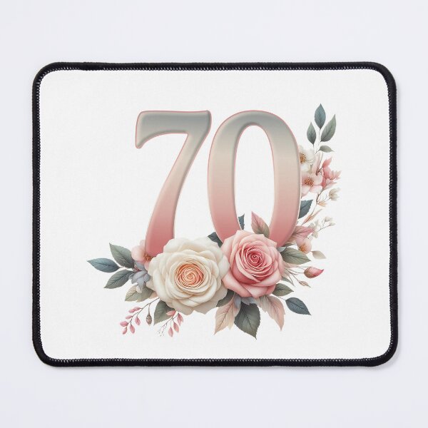 Item preview, 70th Birthday, floral, number 70, woman's designed and sold by iclipart.