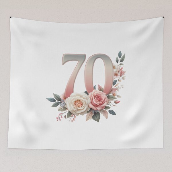 Item preview, 70th Birthday, floral, number 70, woman's designed and sold by iclipart.