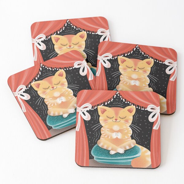 Item preview, Meditating cat designed and sold by WACHtraum Shop.