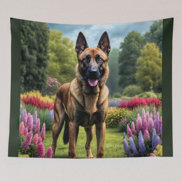 Artikelvorschau, Cain Belgischer Malinois Hundeportrait-Kunst entworfen und verkauft von Heart and Soul Studio.