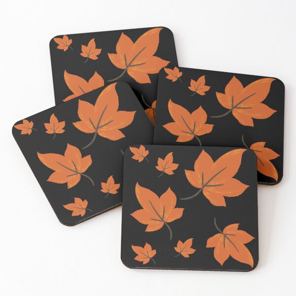 Item preview, Orange leaves on black background designed and sold by Stefrait-7.