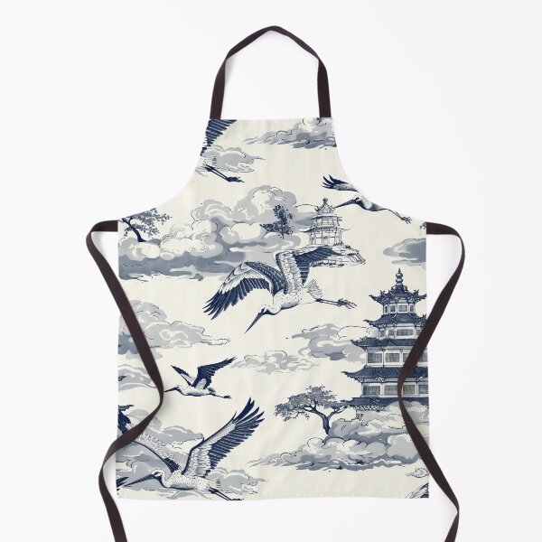 Item preview, Vintage Flying Storks Chinese Castle Clouds designed and sold by Magnuna.
