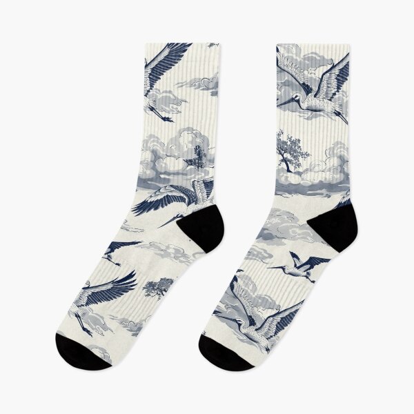 Item preview, Vintage Flying Storks Chinese Castle Clouds designed and sold by Magnuna.
