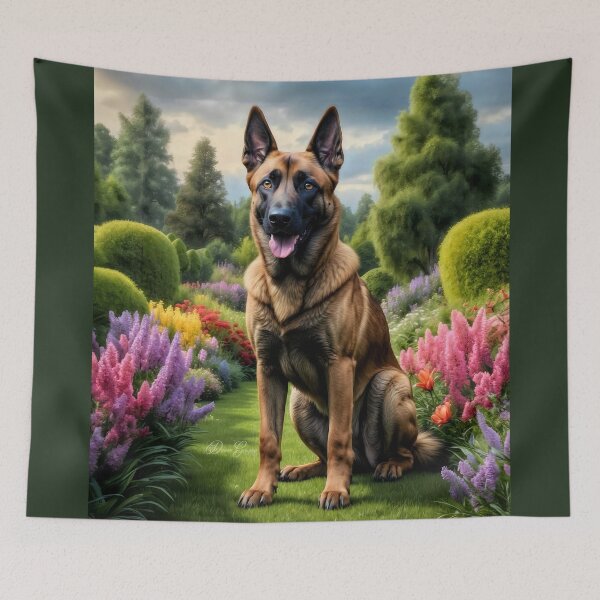 Artikelvorschau, Maddie Belgischer Malinois Hund Portrait Kunst entworfen und verkauft von Heart and Soul Studio.