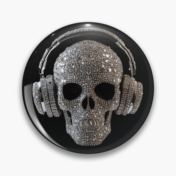 Item preview, Skull made from Diamonds DJ-ing with Headphones designed and sold by NICHARTPRODUCTS.