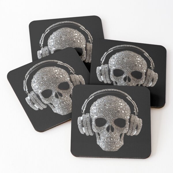 Item preview, Skull made from Diamonds DJ-ing with Headphones designed and sold by NICHARTPRODUCTS.