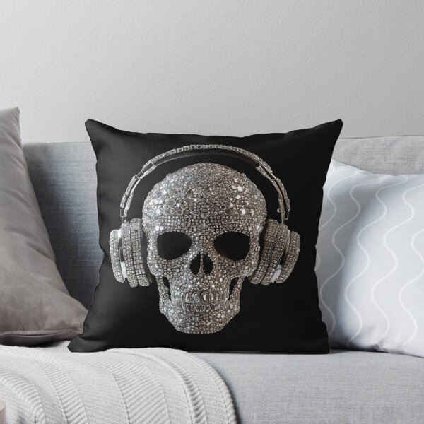 Item preview, Skull made from Diamonds DJ-ing with Headphones designed and sold by NICHARTPRODUCTS.