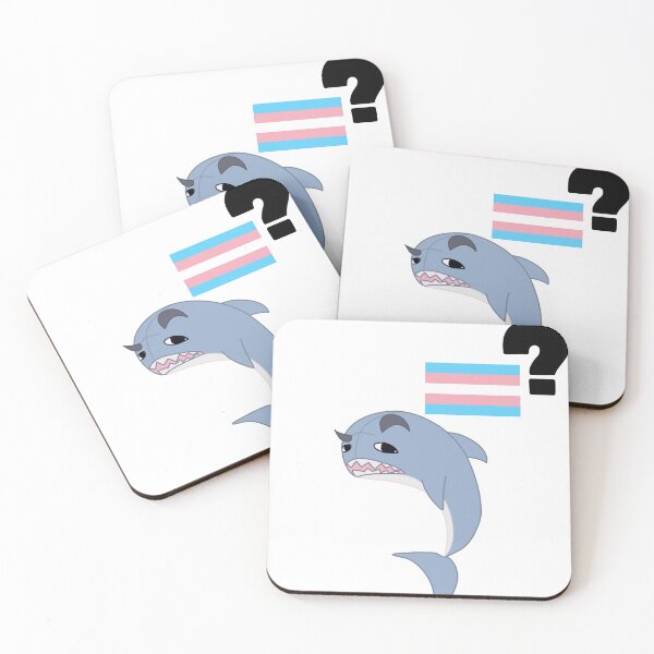 Item preview, blahaj raised eyebrow at flag designed and sold by Whisper-Eyes.
