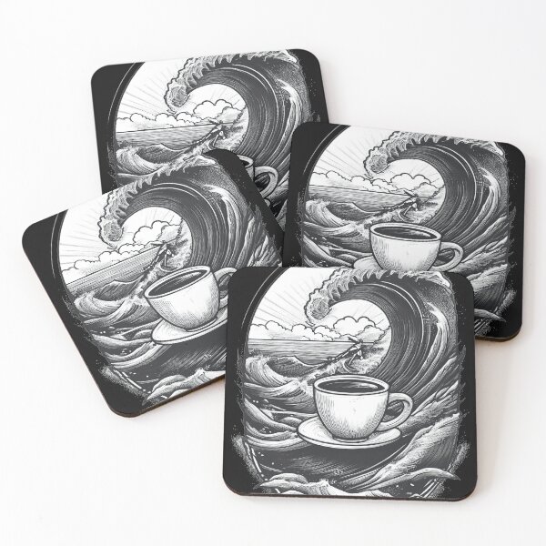 Item preview, Coffee Wave Rider, Surfing the Caffeine Swell designed and sold by drawbey.