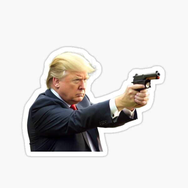 Vista previa del artículo con la obra «Donald Trump disparando a sus enemigos», diseñado y vendido por zangess1.