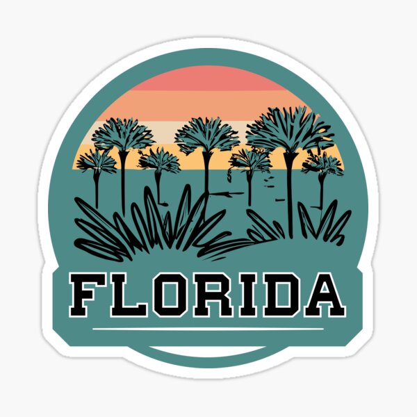 Item preview, Florida - Vintage Sunset - Travel Badge designed and sold by Amazing States of America.
