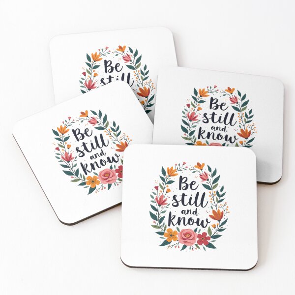 Item preview, Be Still and Know Psalm 46:10 Bible Verse Christian Quote Floral Flower Design designed and sold by Art-Jiyuu.