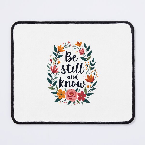 Item preview, Be Still and Know Psalm 46:10 Bible Verse Christian Quote Floral Flower Design designed and sold by Art-Jiyuu.