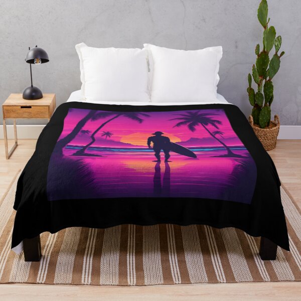 Item preview, Retro surfer at sunset silhouette designed and sold by NicMacTees.