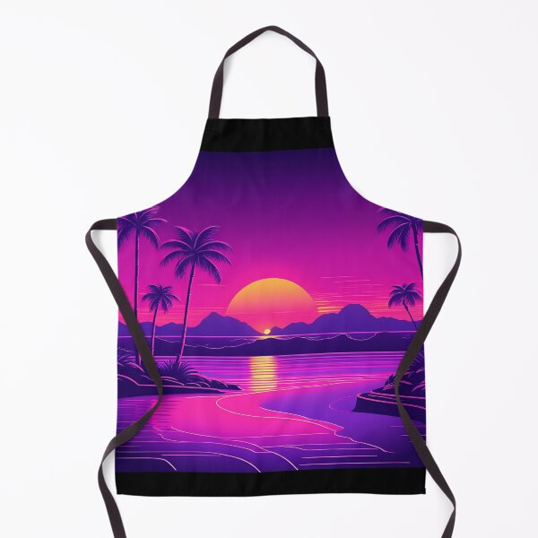Item preview, Retro neon beach at sunrise designed and sold by NicMacTees.