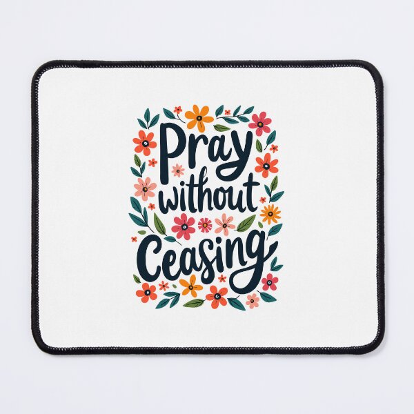 Item preview, Pray Without Ceasing Christian Quote Floral Flower Design designed and sold by Art-Jiyuu.